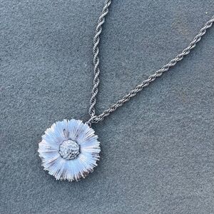 Monet Floral Mid Century Necklace Funky Avant Garde Sunflower pendant